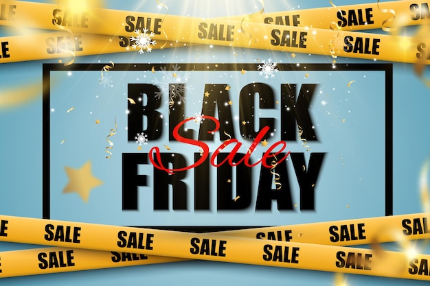 Illustratie van black friday-verkoopbanner op achtergrondreclamesjabloon