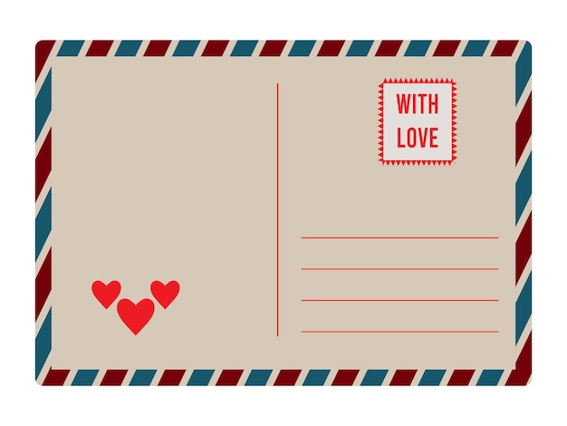 Vector illustratie van blanco envelop met liefdeszegel