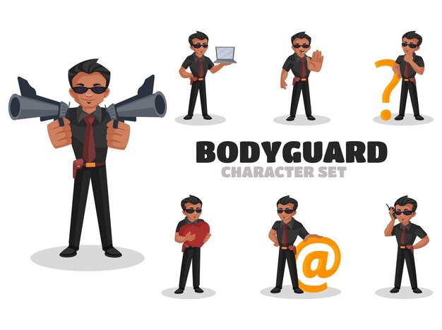 Illustratie van bodyguard character set