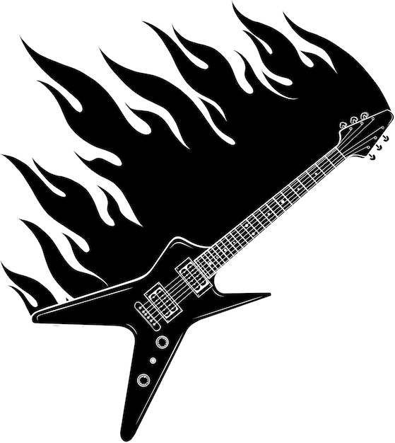 Vector illustratie van burning electric guitar