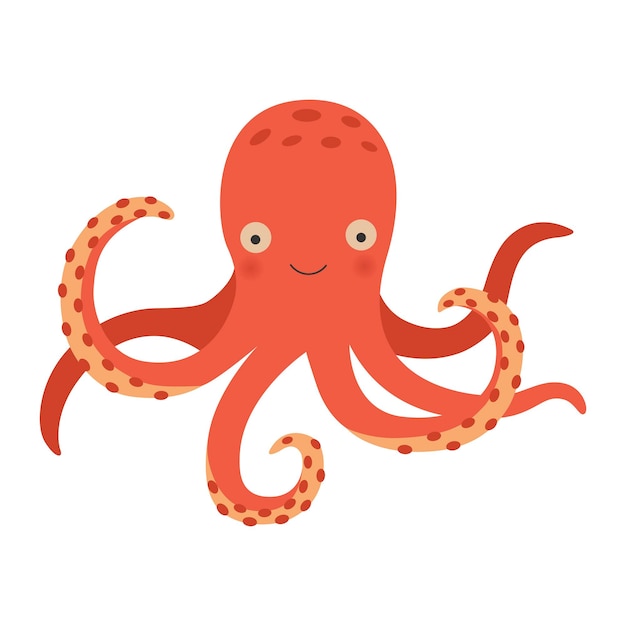 Vector illustratie van cartoon octopus