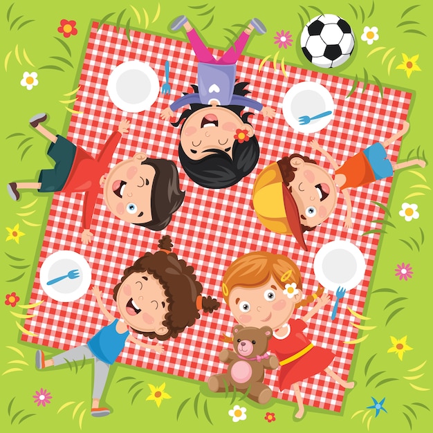 Vector illustratie van children's picnic
