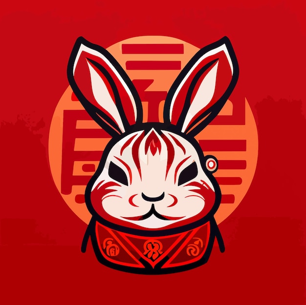Illustratie van Chinees konijn Aziatisch nieuw jaarconcept
