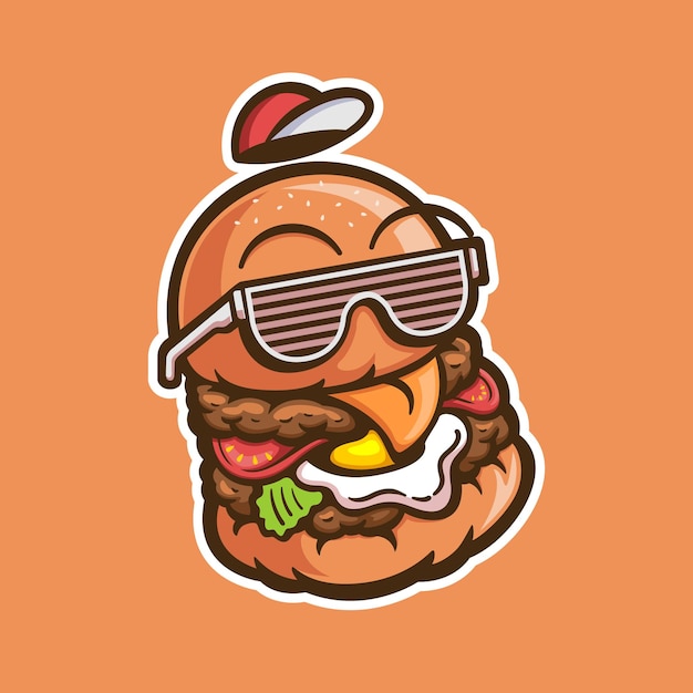 illustratie van coole hamburgermascotte