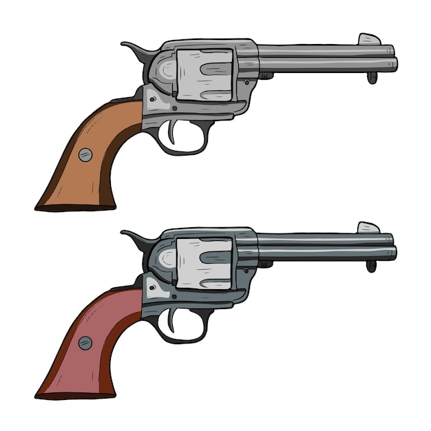 Illustratie van cowboy revolver Ontwerpelement voor logo label embleem teken badge