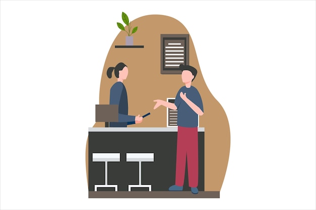 Illustratie van de benaming van het appartement van de koffieshop