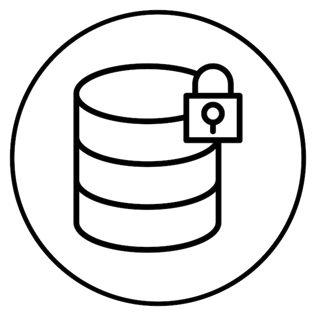 Illustratie van de beveiligingsvector van de databank