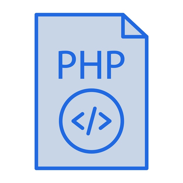 Vector illustratie van de blauwe toon van het php-bestand