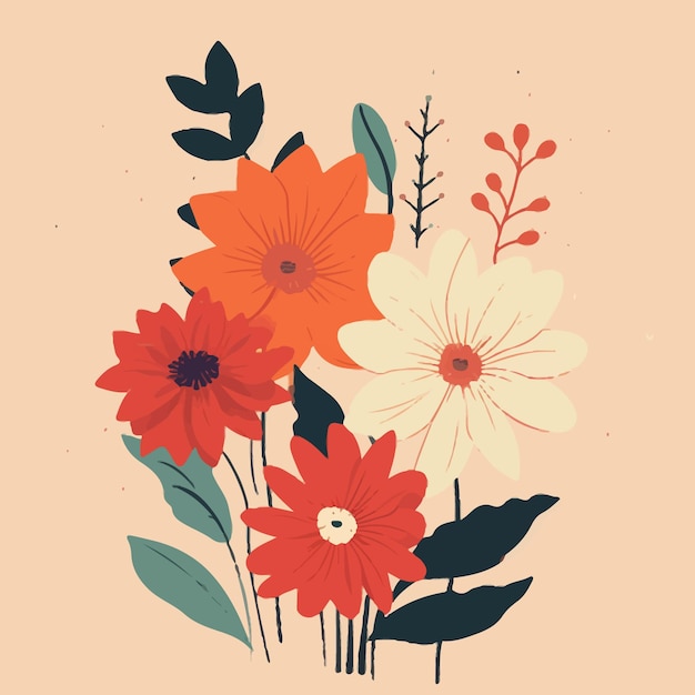 Vector illustratie van de bloemen 4