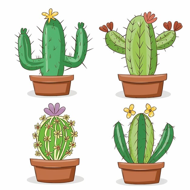 Illustratie van de cactus Vector Set