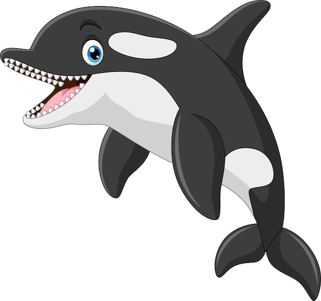 Illustratie van de cartoon gelukkige orka