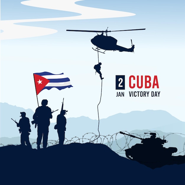 Illustratie van de Dag van de Overwinning van Cuba