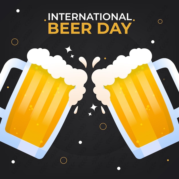 Illustratie van de internationale bierdag met kleurovergang