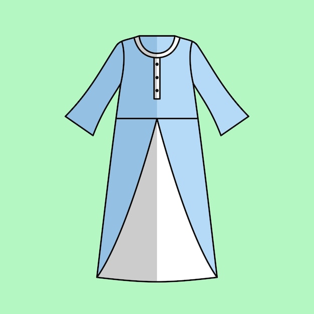 Vector illustratie van de jurk van een moslimvrouw in pastelkleuren