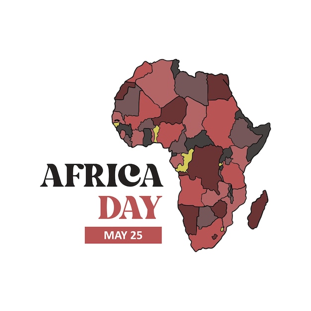 Vector illustratie van de kaart van afrika voor de dag van afrika