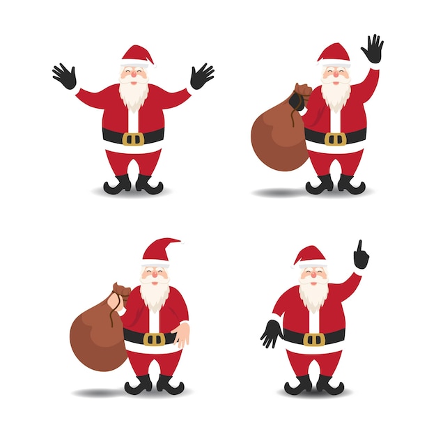 Vector illustratie van de kerstman en kerstmuts