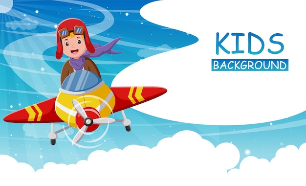 Illustratie van de Kid Operating Plane Vector