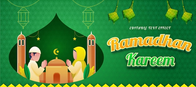 Illustratie van de Koran tijdens Ramadan kareem