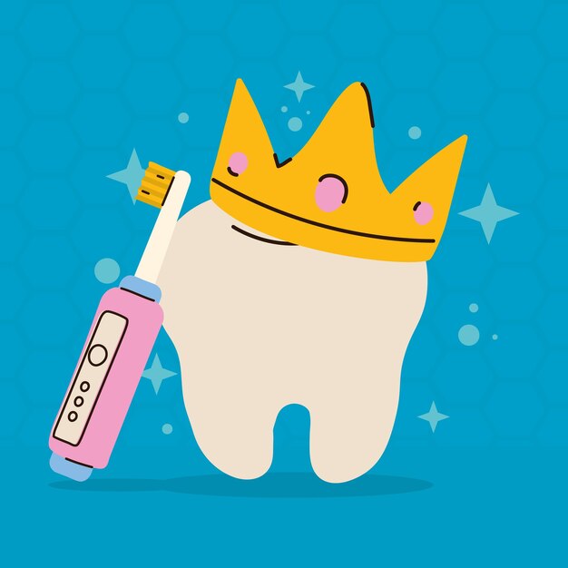 Illustratie van de kroon van de tanden