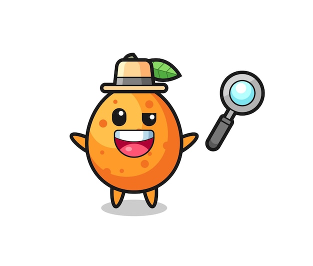 Illustratie van de Kumquat-mascotte als detective die een zaak weet op te lossen