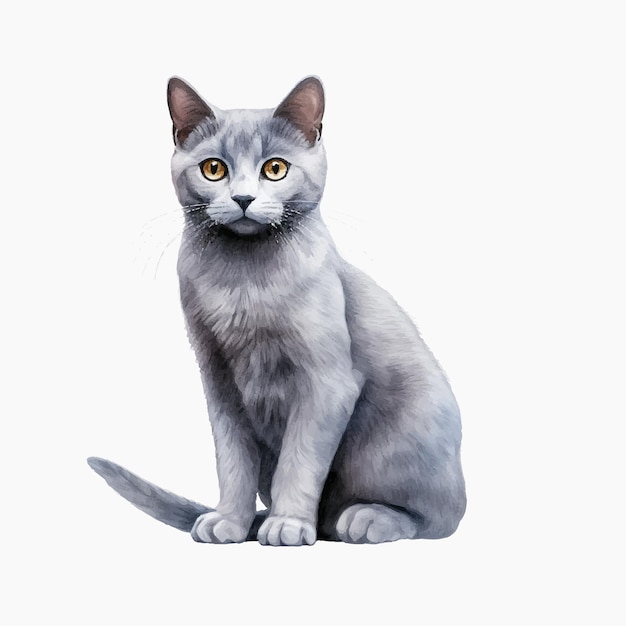 Illustratie van de Russische blauwe kat