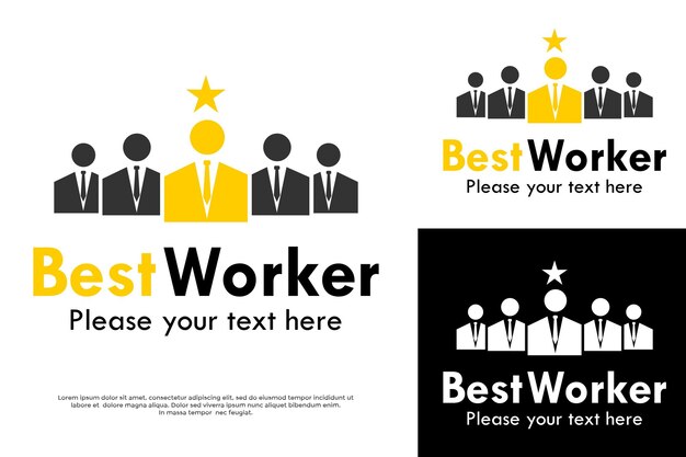 Illustratie van de sjabloon van het logo van de beste werknemer