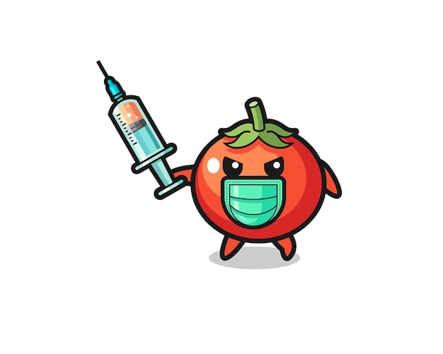 Illustratie van de tomaten om het virus te bestrijden, schattig ontwerp