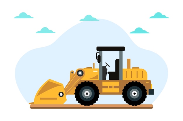 Illustratie van de vector van de bulldozer