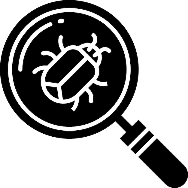 Illustratie van de vector van de vaste glyf van de bug