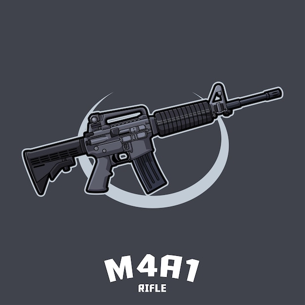 Illustratie van de vector van het M4A1 geweer