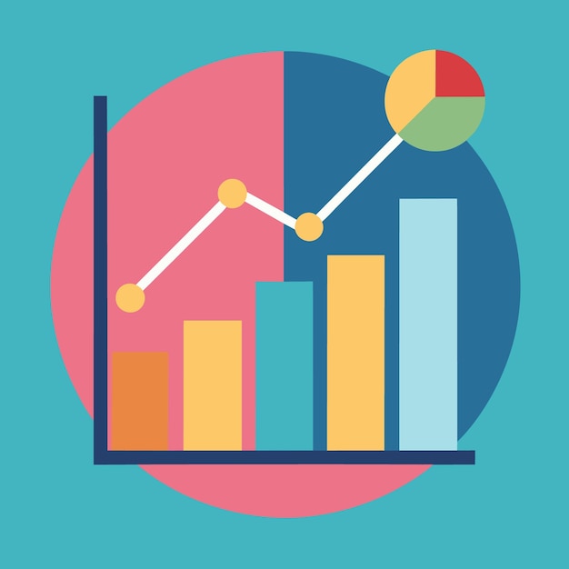 Illustratie van de vector van het symbool van de statistische grafiek
