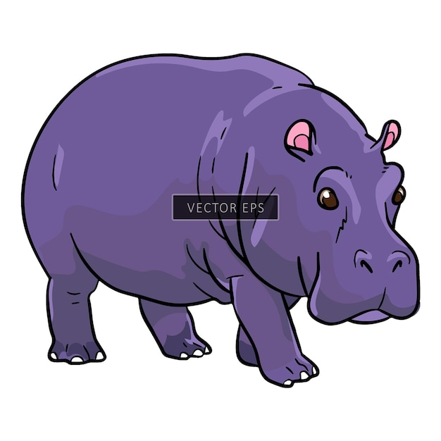 Vector illustratie van de vector van wilde dieren van de nijlpaard