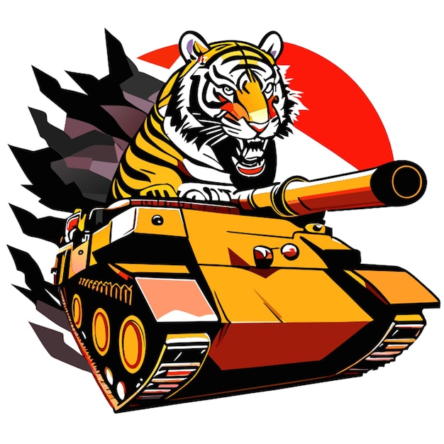 Vector illustratie van de vector voor het besturen van de tank van de tijger