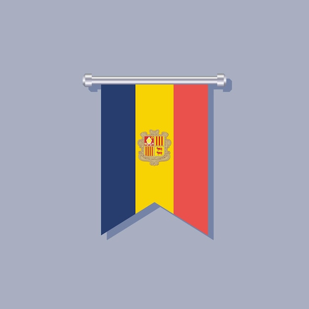 Illustratie van de vlag van Andorra Template