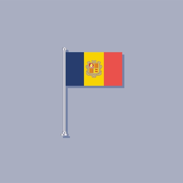 Illustratie van de vlag van Andorra Template