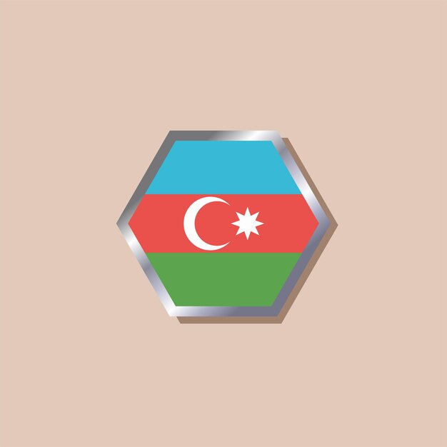 Illustratie van de vlag van Azerbeidzjan Template
