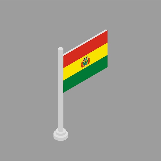 Illustratie van de vlag van Bolivia Template