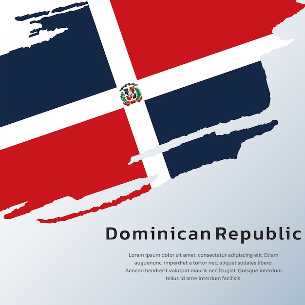 Illustratie van de vlag van de Dominicaanse Republiek Template