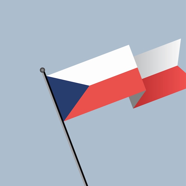 Illustratie van de vlag van de Tsjechische Republiek Template