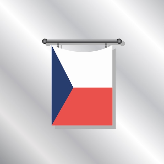 Illustratie van de vlag van de Tsjechische Republiek Template