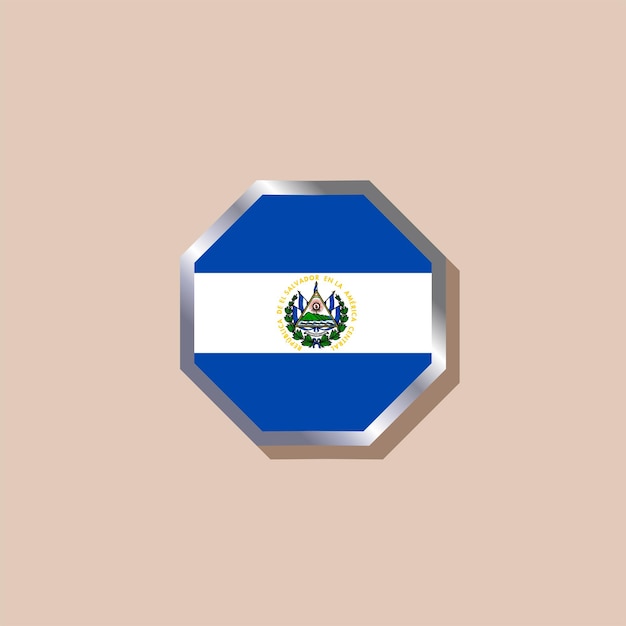 Illustratie van de vlag van El Salvador Template