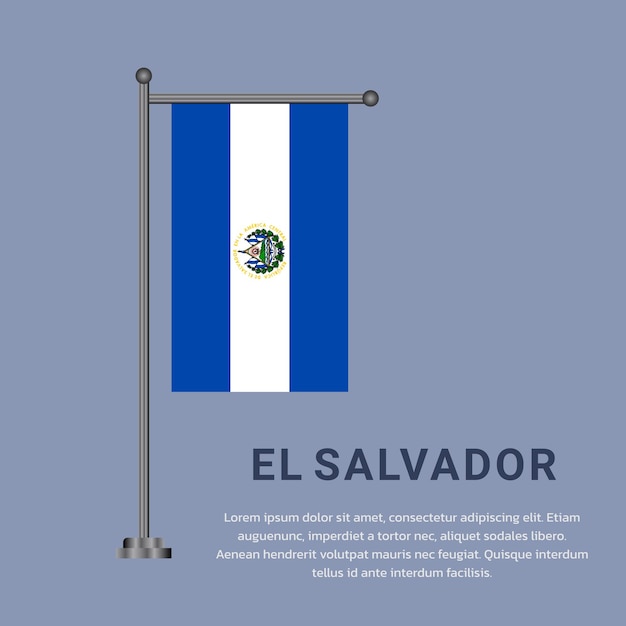 Illustratie van de vlag van El Salvador Template