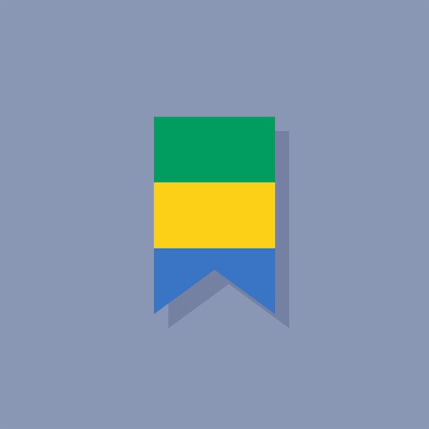 Vector illustratie van de vlag van gabon template