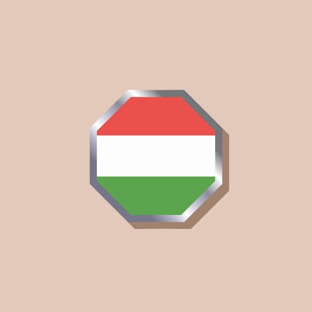 Illustratie van de vlag van Hongarije Template