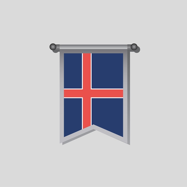 Illustratie van de vlag van IJsland Template