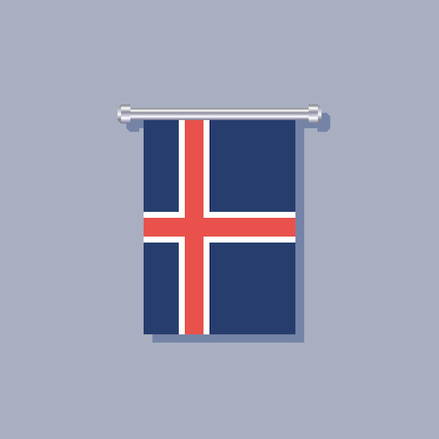 Illustratie van de vlag van IJsland Template