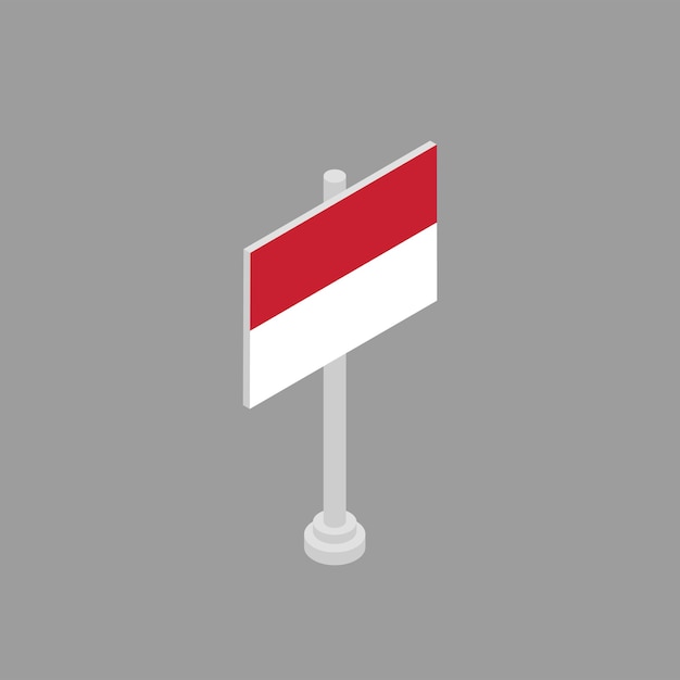 Illustratie van de vlag van Indonesië Template