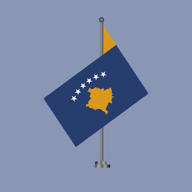 Illustratie van de vlag van Kosovo Template