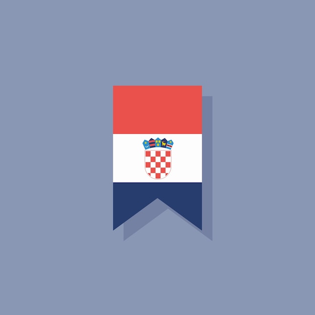Illustratie van de vlag van Kroatië Template