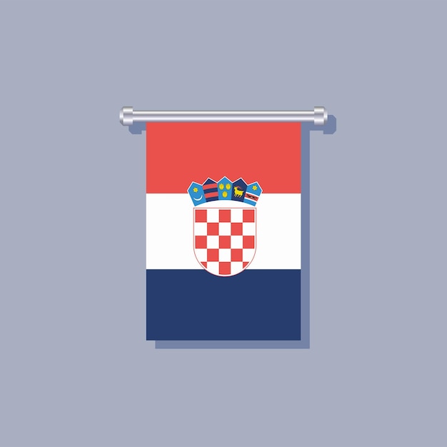 Illustratie van de vlag van Kroatië Template